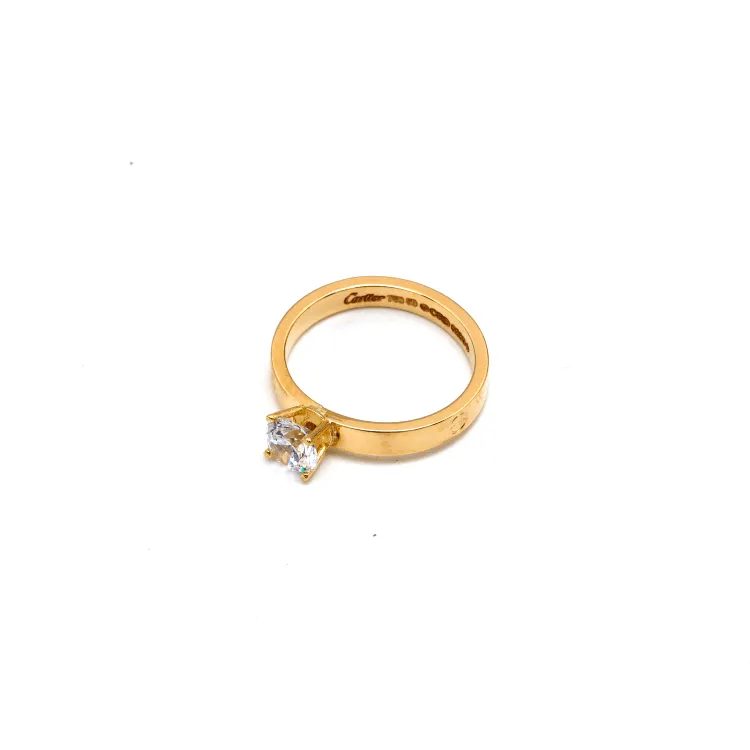 Real Gold GZCR Solitaire Ring 0671 (SIZE 7.5) R2397