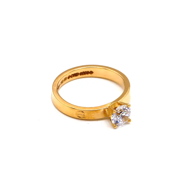 Real Gold GZCR Solitaire Ring 0671 (SIZE 7.5) R2397