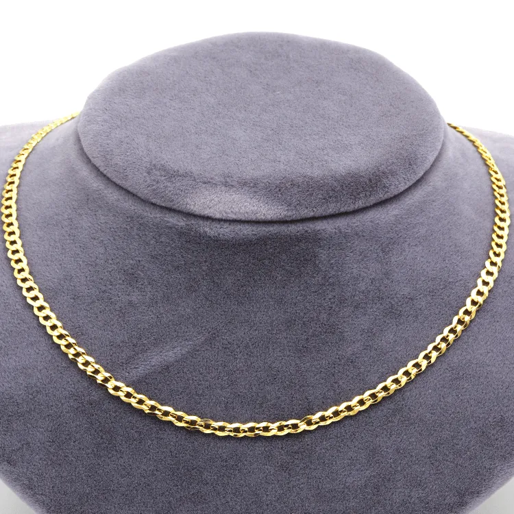 Real Gold Solid Figaro Men Chain Necklace 7908 (40 C.M) CH1216