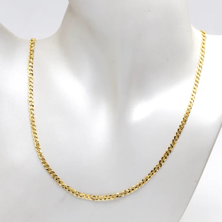 Real Gold Solid Figaro Men Chain Necklace 7908 (40 C.M) CH1216