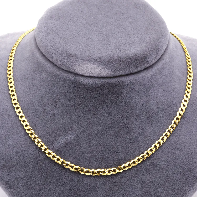 Real Gold Solid Figaro Men Chain Necklace 7908 (40 C.M) CH1216