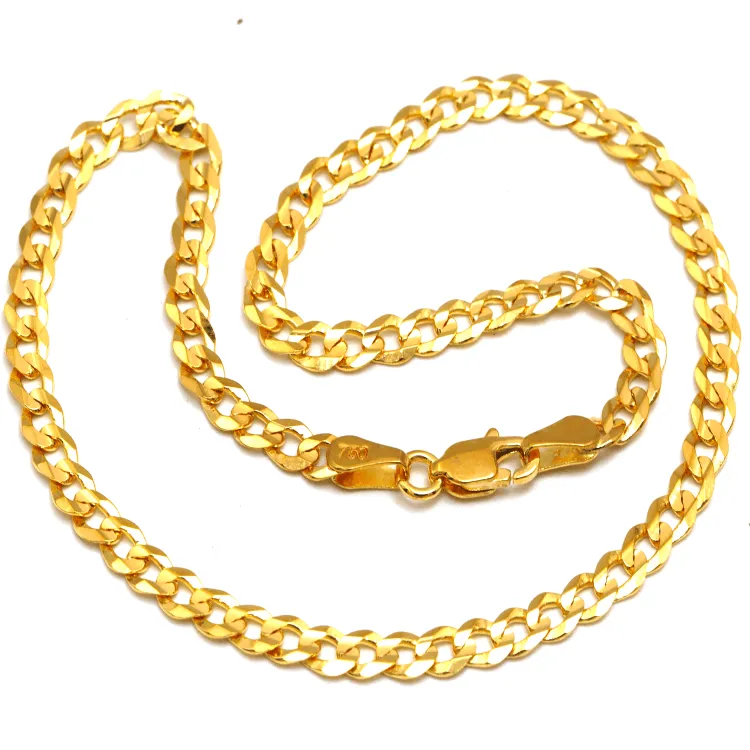 Real Gold Solid Figaro Men Chain Necklace 7908 (40 C.M) CH1216