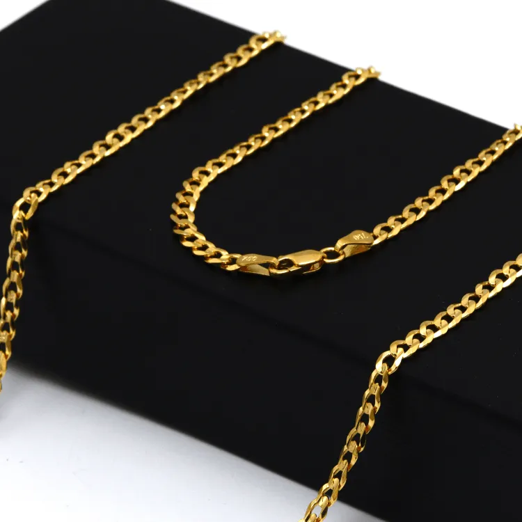 Real Gold Solid Figaro Men Chain Necklace 7908 (40 C.M) CH1216