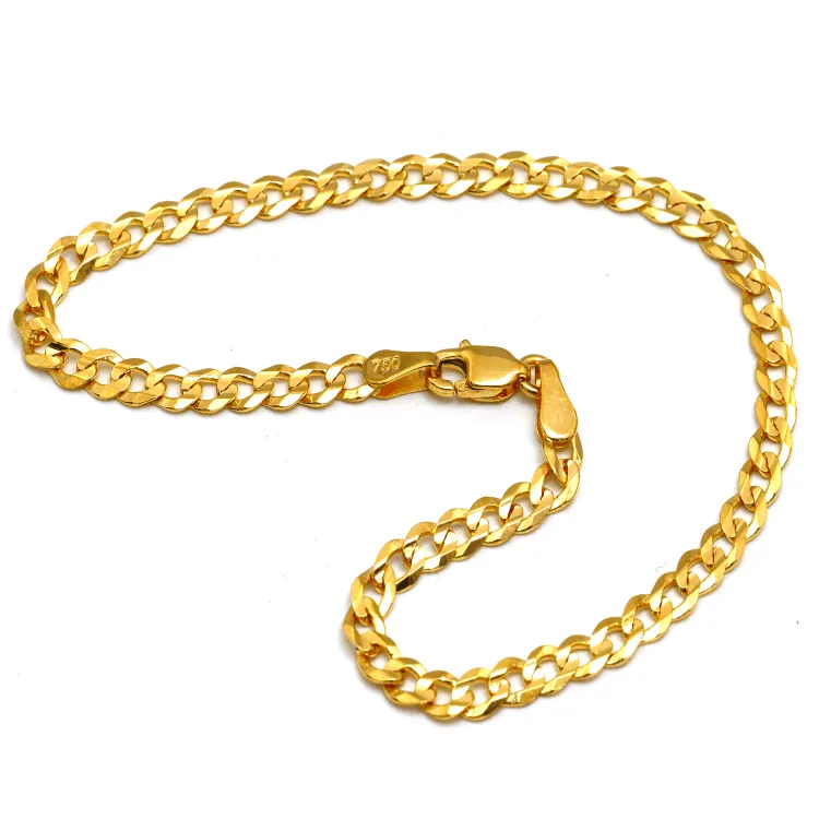 Real Gold Solid Figaro Men Chain Necklace 7908 (40 C.M) CH1216