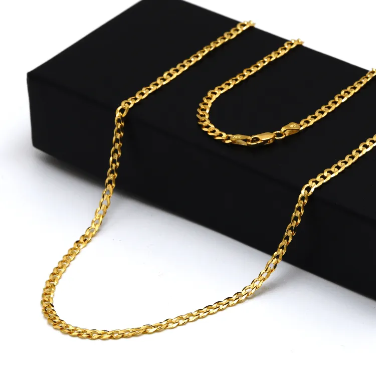 Real Gold Solid Figaro Men Chain Necklace 7908 (40 C.M) CH1216