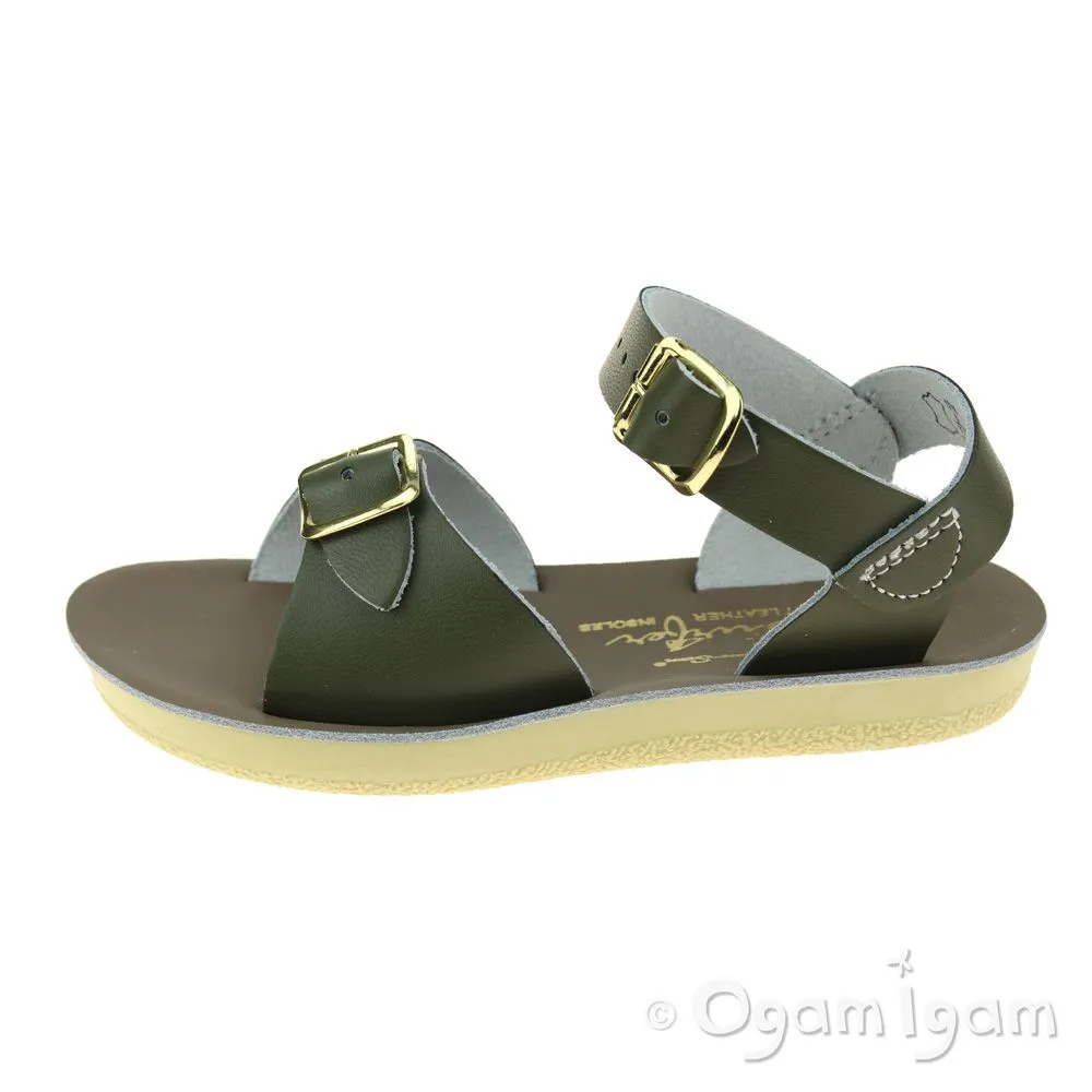 Salt-Water Surfer Boys Girls Olive Green Waterfriendly Sandal