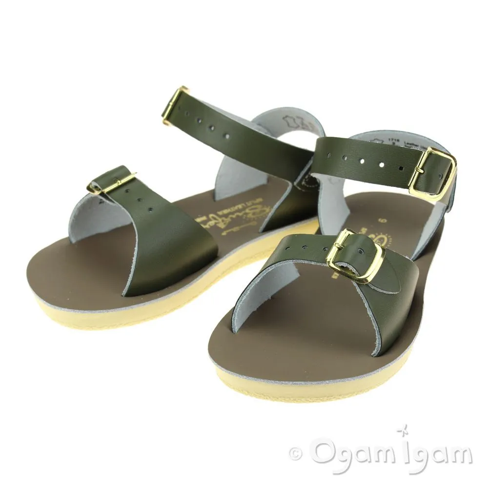 Salt-Water Surfer Boys Girls Olive Green Waterfriendly Sandal