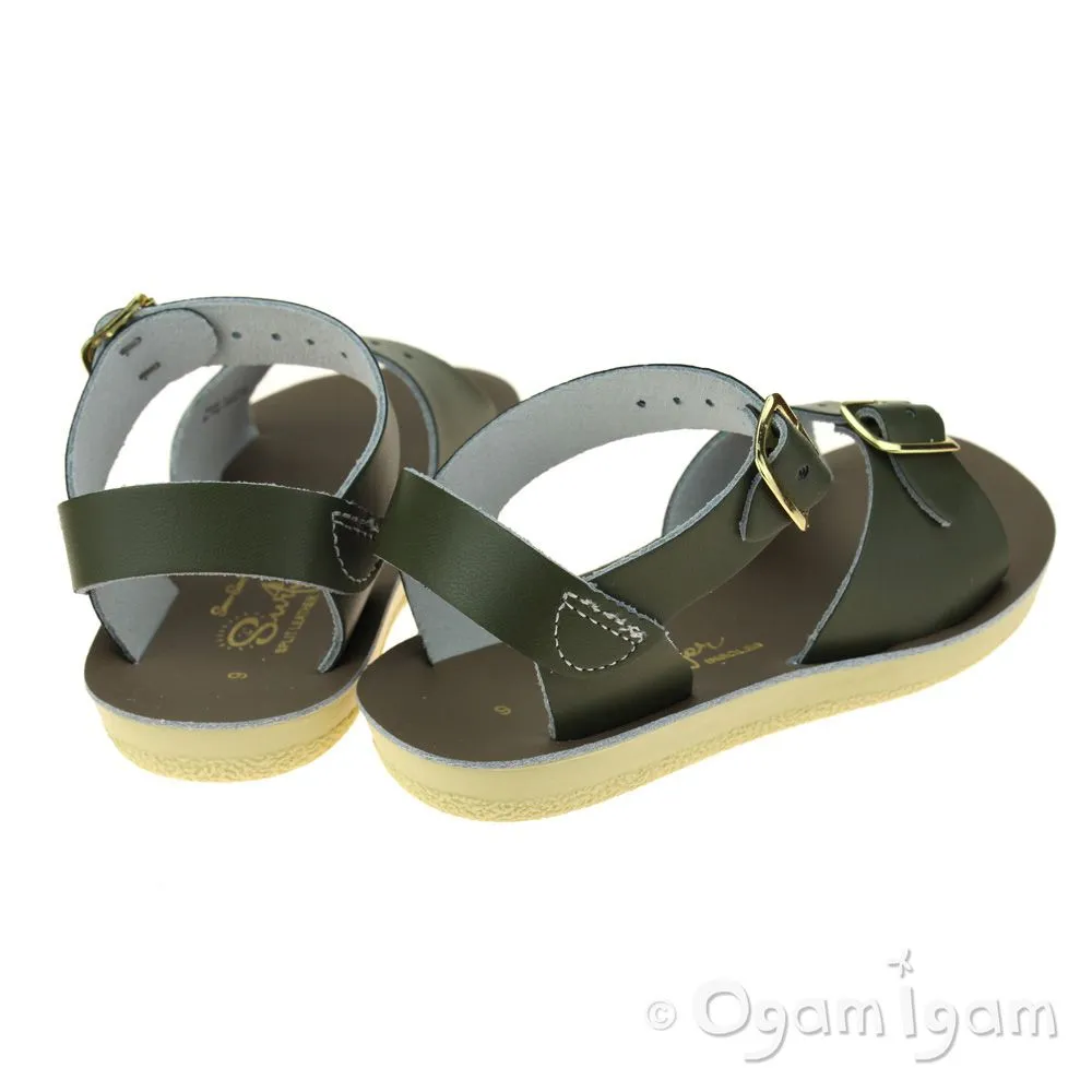 Salt-Water Surfer Boys Girls Olive Green Waterfriendly Sandal