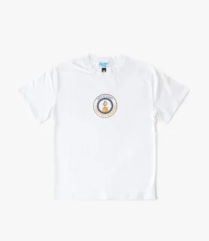 Short Sleeve T-Shirt – White 'Late at Eight' Print