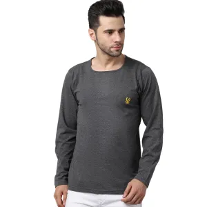 Vimal Jonney Cotton Anthracite FullSleeve T-Shirt For Men