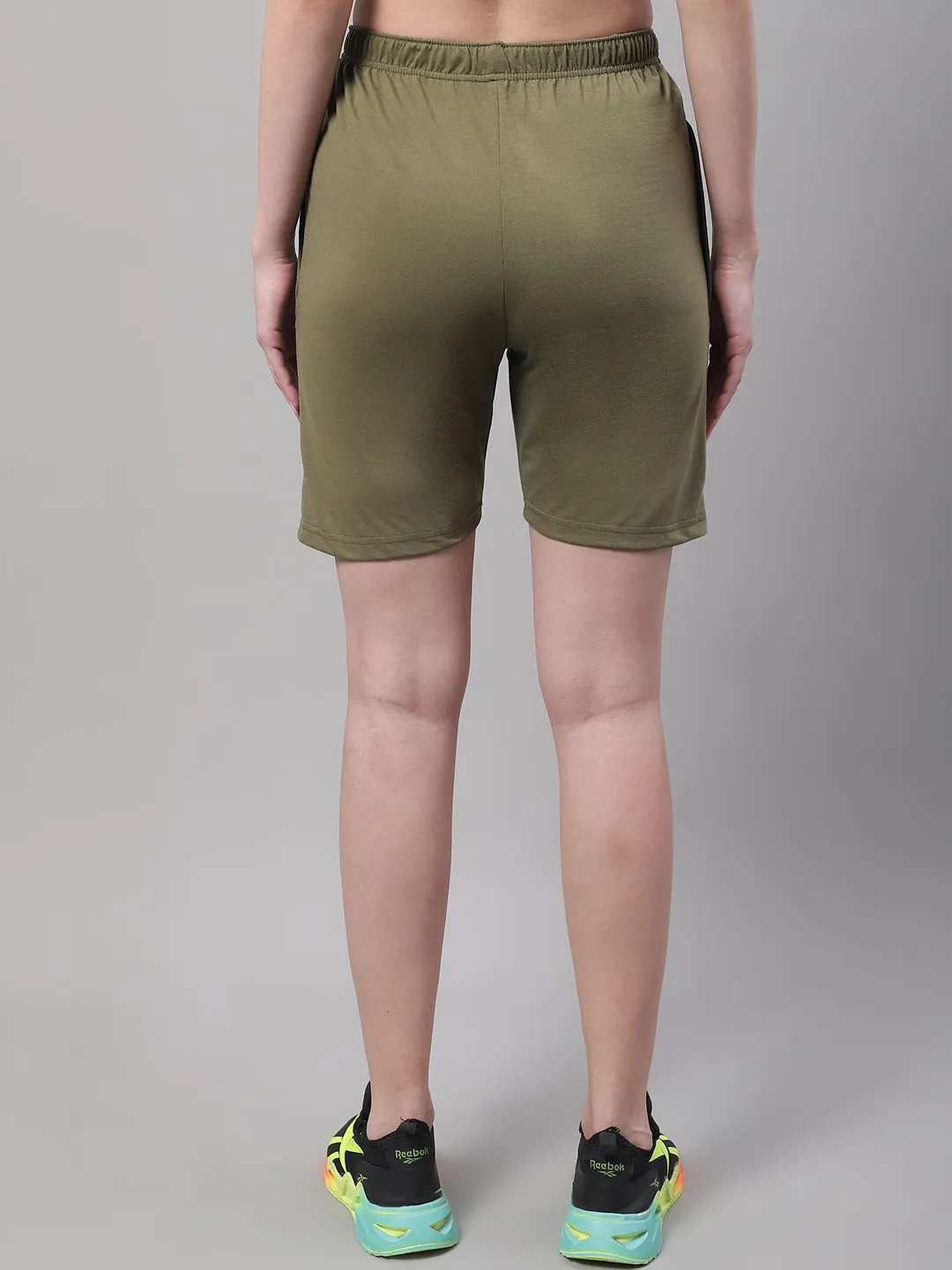 Vimal Jonney Olive Regular fit Cotton Shorts for Women