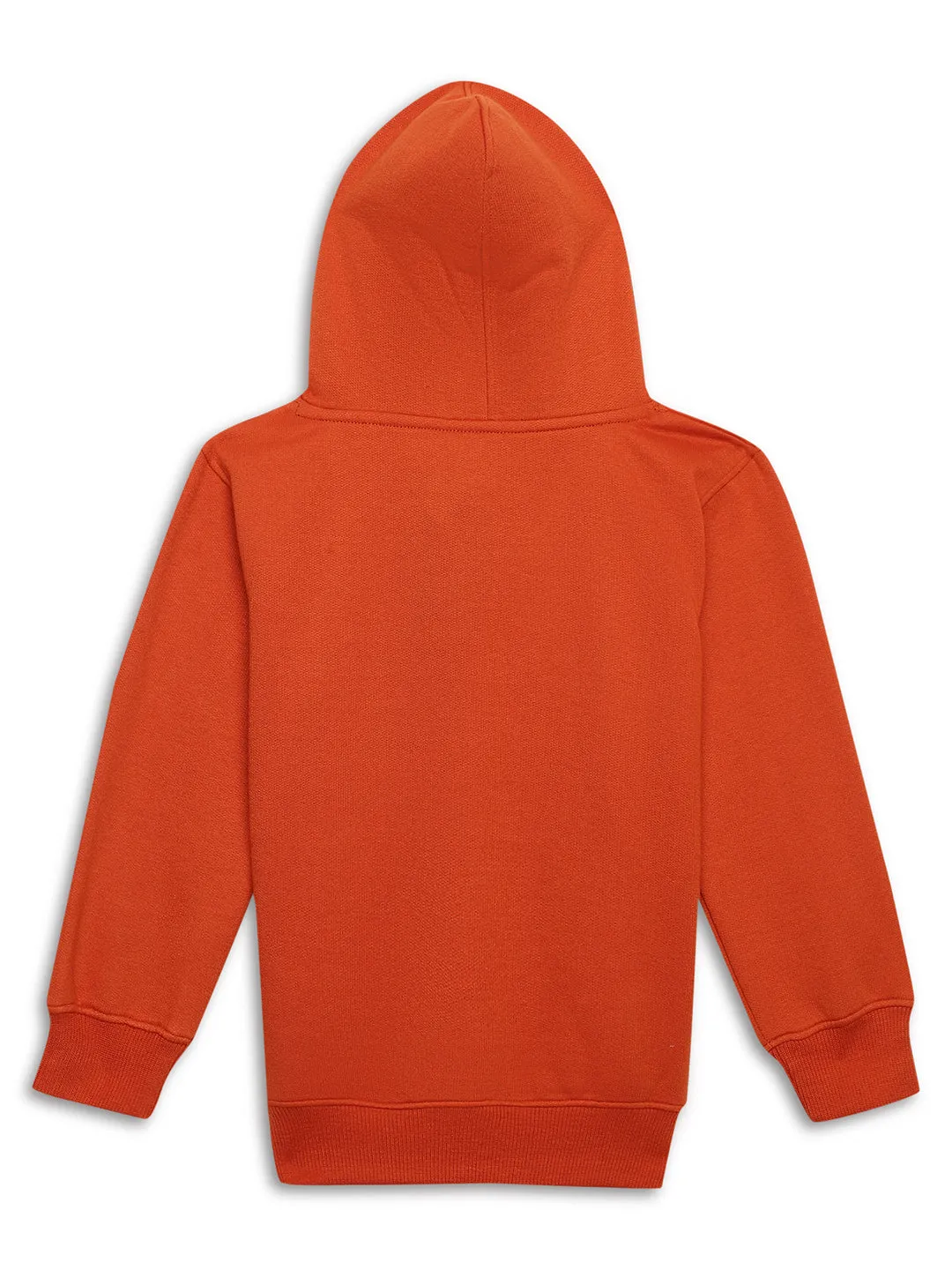 Vimal Jonney Rust Printed Hooded Cotton Fleece Tracksuit Co-ord Set for Kids