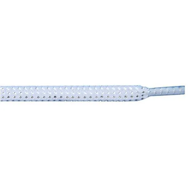 Wholesale Tubular Glitter 5/16" - White (12 Pair Pack) Shoelaces